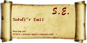 Sohár Emil névjegykártya