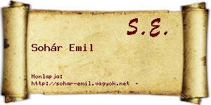 Sohár Emil névjegykártya