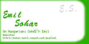 emil sohar business card